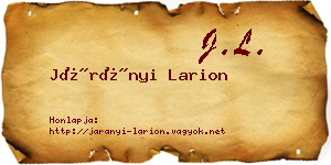 Járányi Larion névjegykártya
